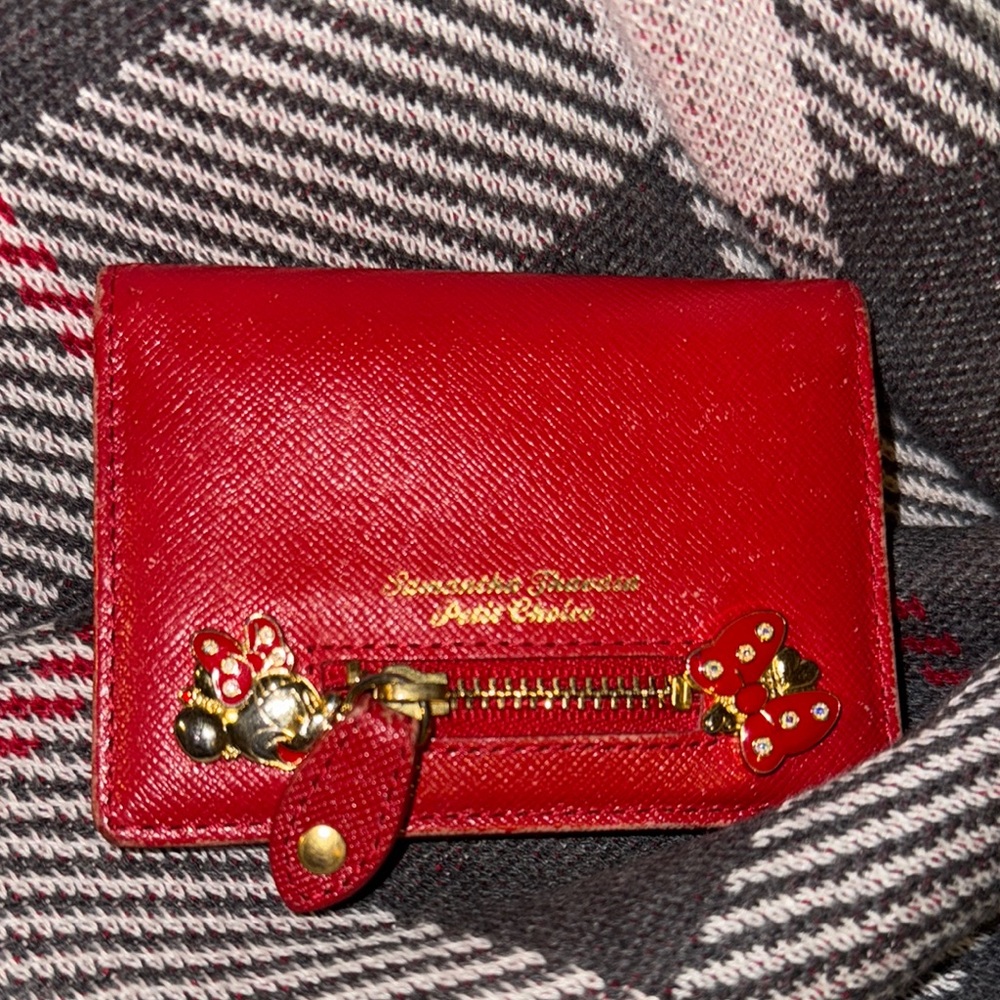 Samantha Thavasa Red Wallet with Minnie mouse and Gold Accents